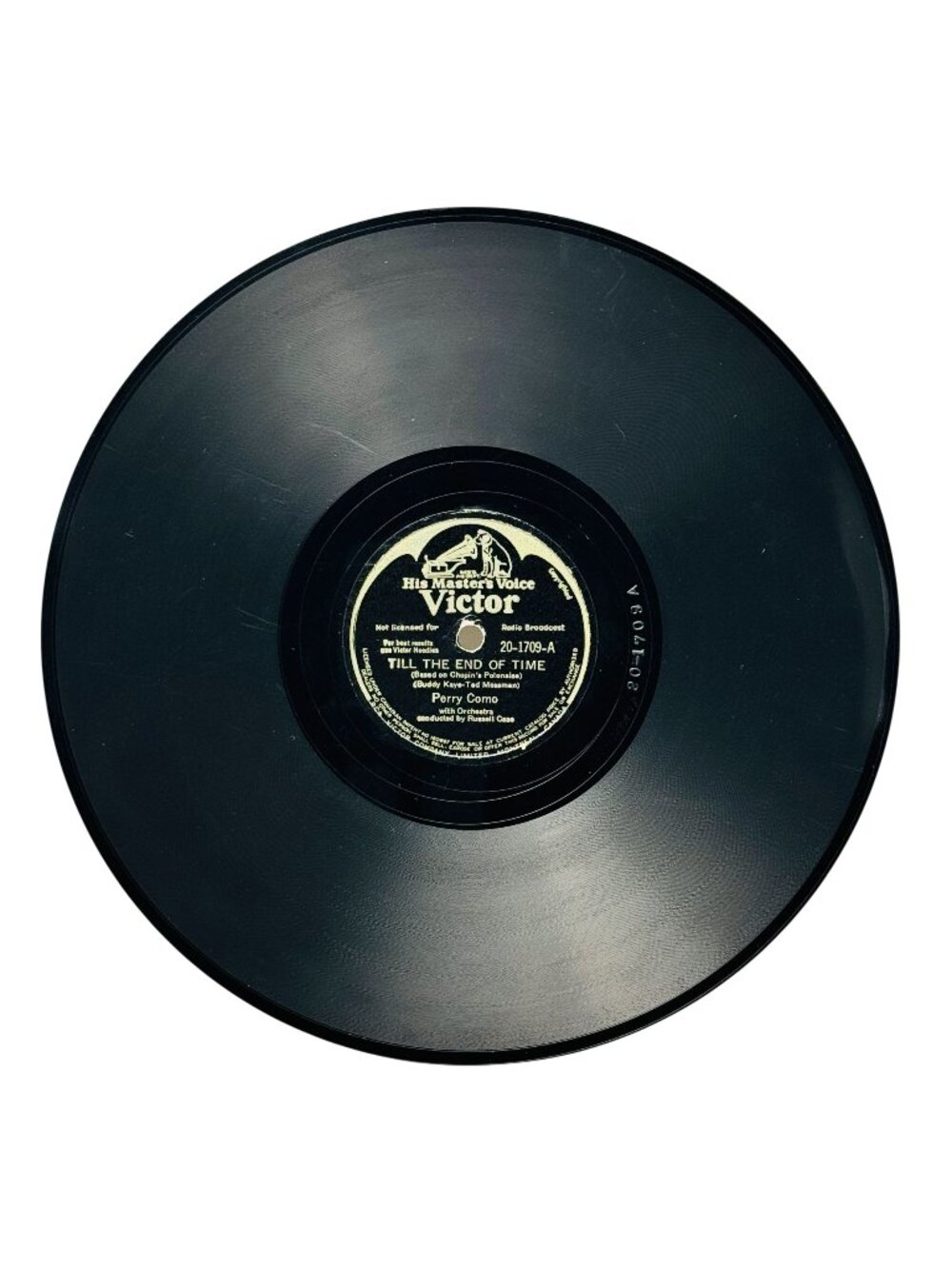 Perry Como Till The End Of Time 10 Inch Shellac 78 RPM RCA Victor 20-1709 VG+